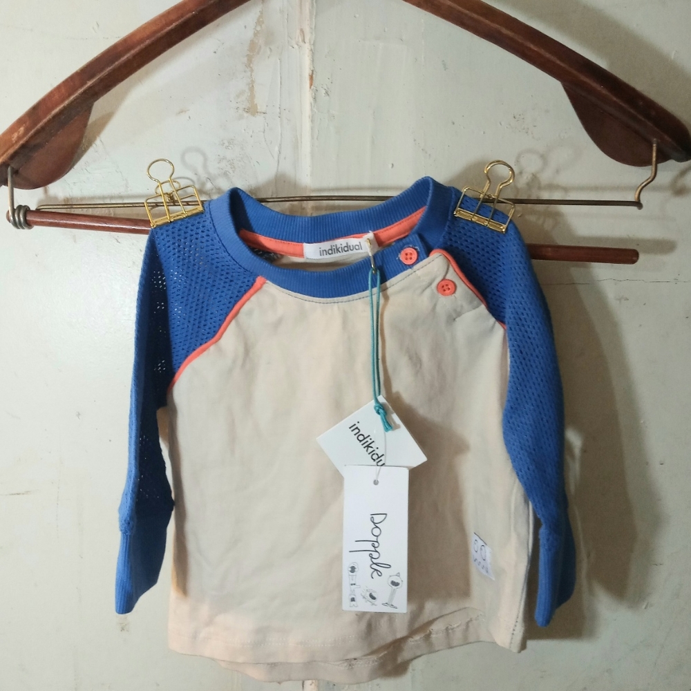 A Size 6/12M New Blue and Orange Indikidual Kids' Sweatshirt/Kids' Top